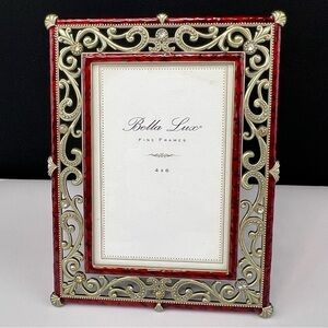 Bella Lux - ‘Ornate Jewel - Burgundy’ luxury metal picture frame. 4” x 6”. NWT.